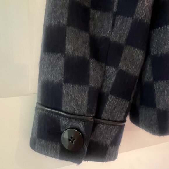 Per Se, Navy & Gray Checkered Wool Jacket, Size 4 - Picture 10 of 11
